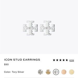 Tory Burch Silver Stud Earrings